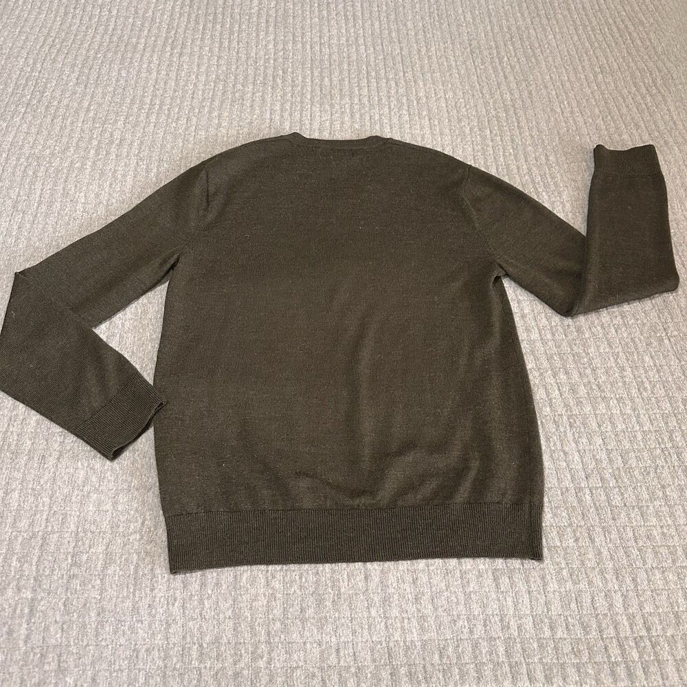 Banana Republic 100% Merino Wool V-Neck Pullover Sweater Brown Mens S Fisherman